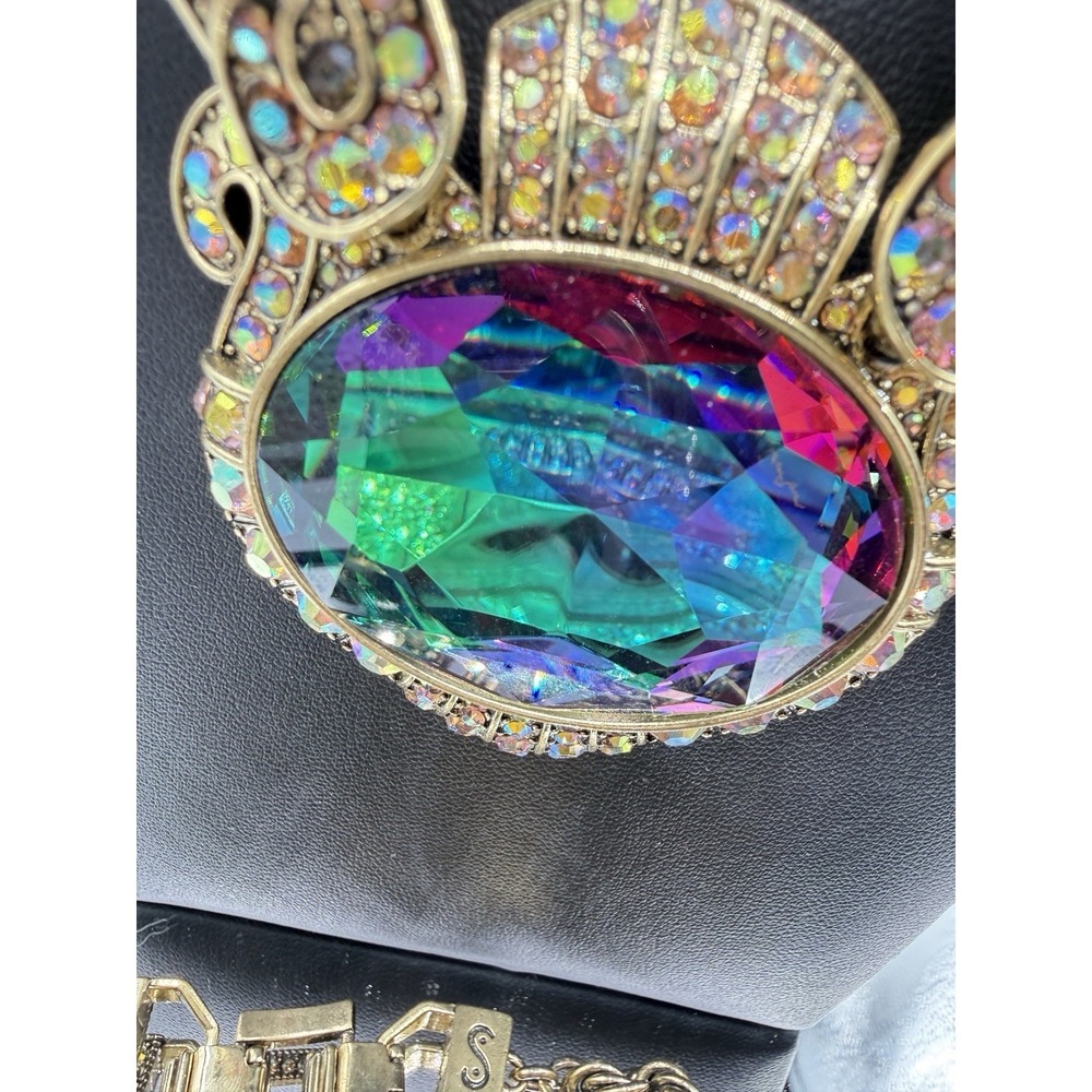 Heidi Daus Chain Of Events AURORA BOREALIS Necklace STUNNING MULTI COLOR NEW - Picture 6 of 11